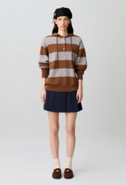 Pull large en maille rayé