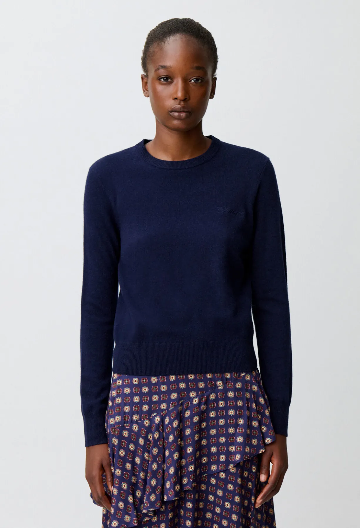 Pull maille bijou cœur doré