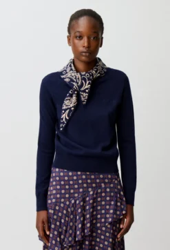 Pull maille bijou cœur doré