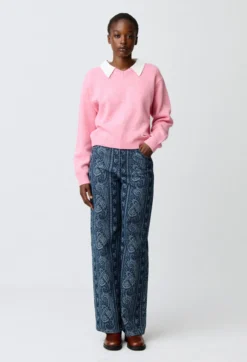 Pull maille col amovible