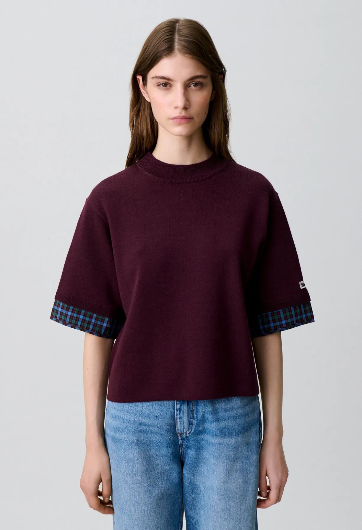 Pull maille col cheminé