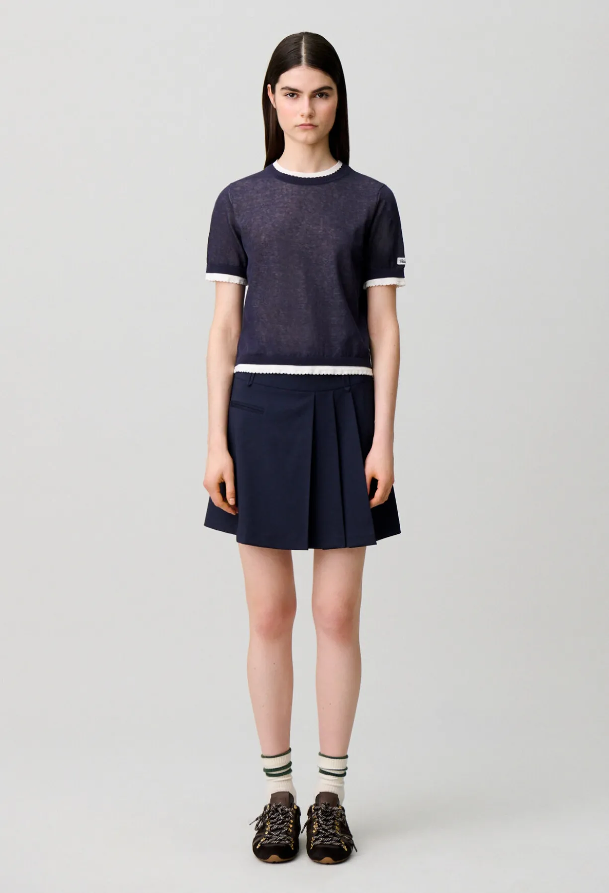 Pull maille contrastante