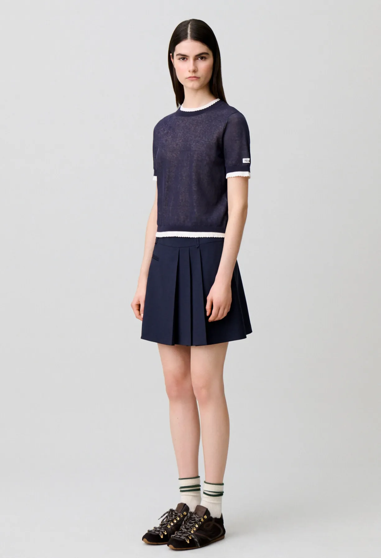 Pull maille contrastante