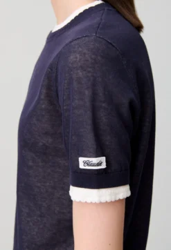 Pull maille contrastante