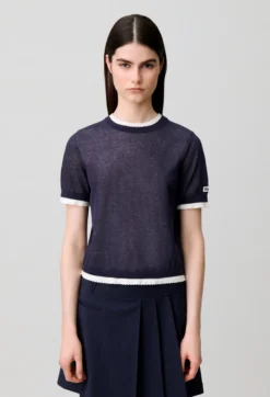 Pull maille contrastante