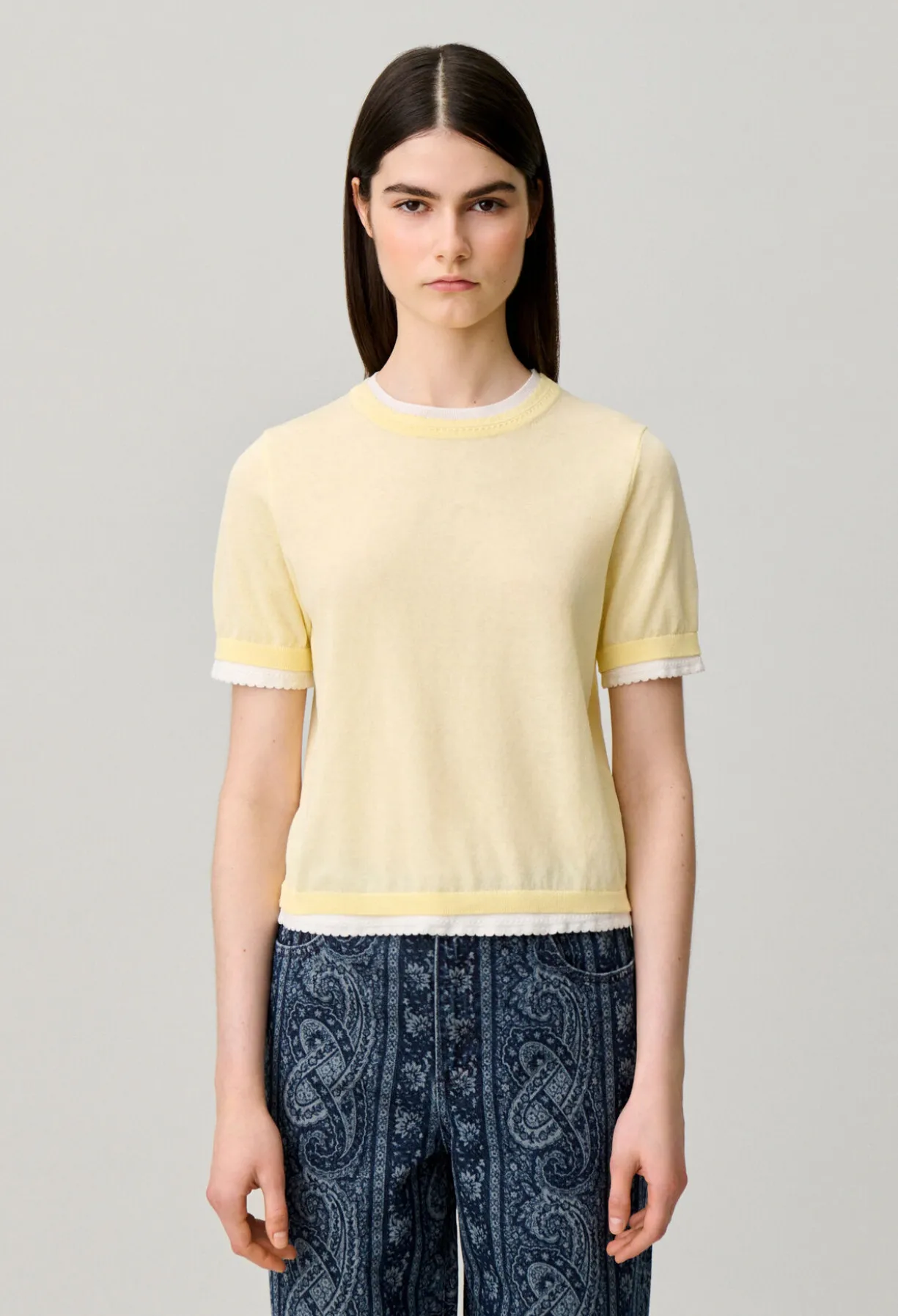 Pull maille contrastante