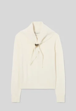 Pull maille foulard amovible