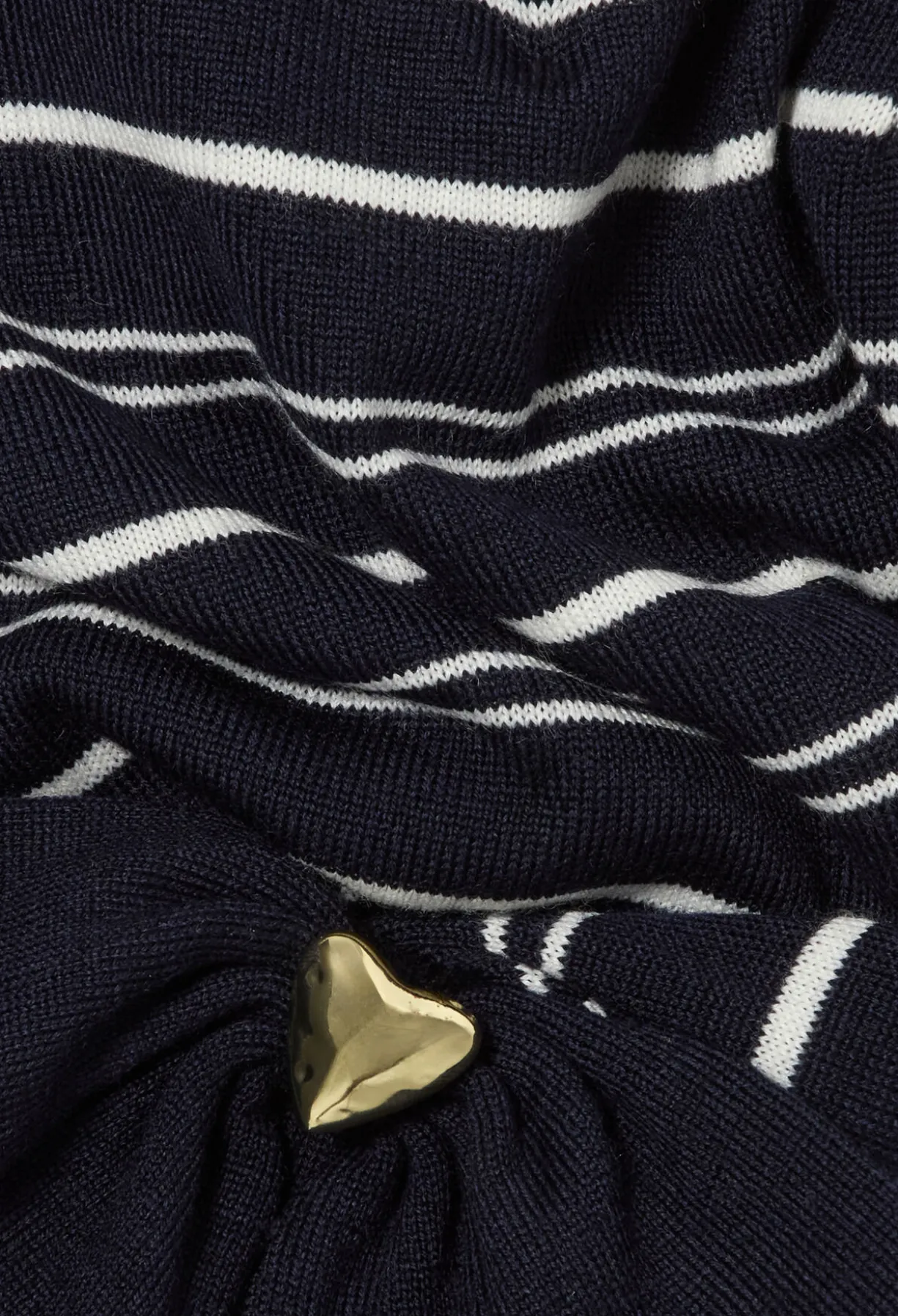 Pull maille rayé cœur