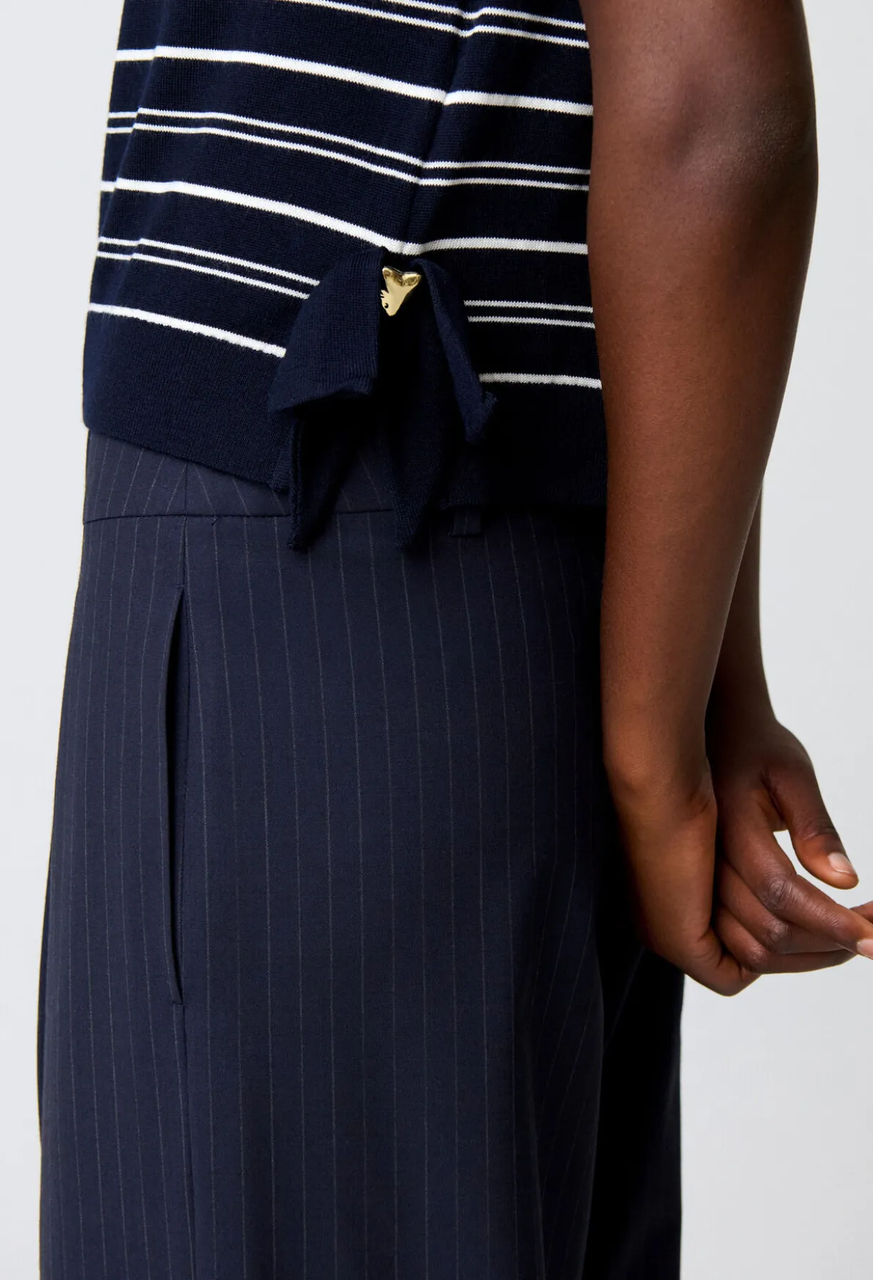 Pull maille rayé cœur