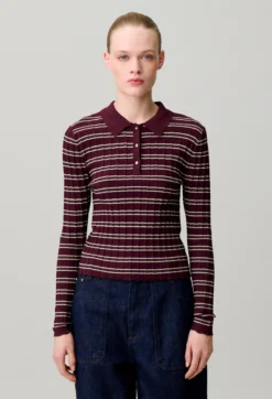Pull maille rayé multicolore