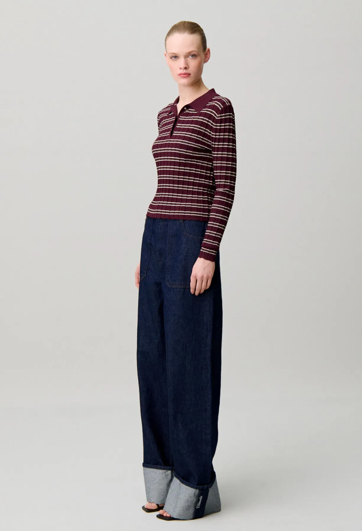 Pull maille rayé multicolore