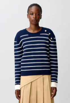 Pull marinière laine