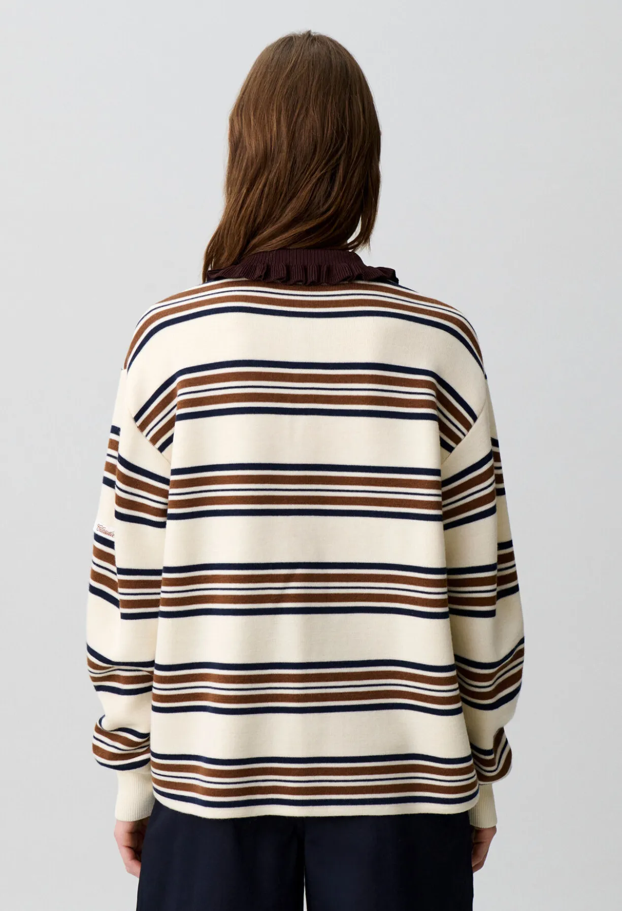 Pull polo large rayé