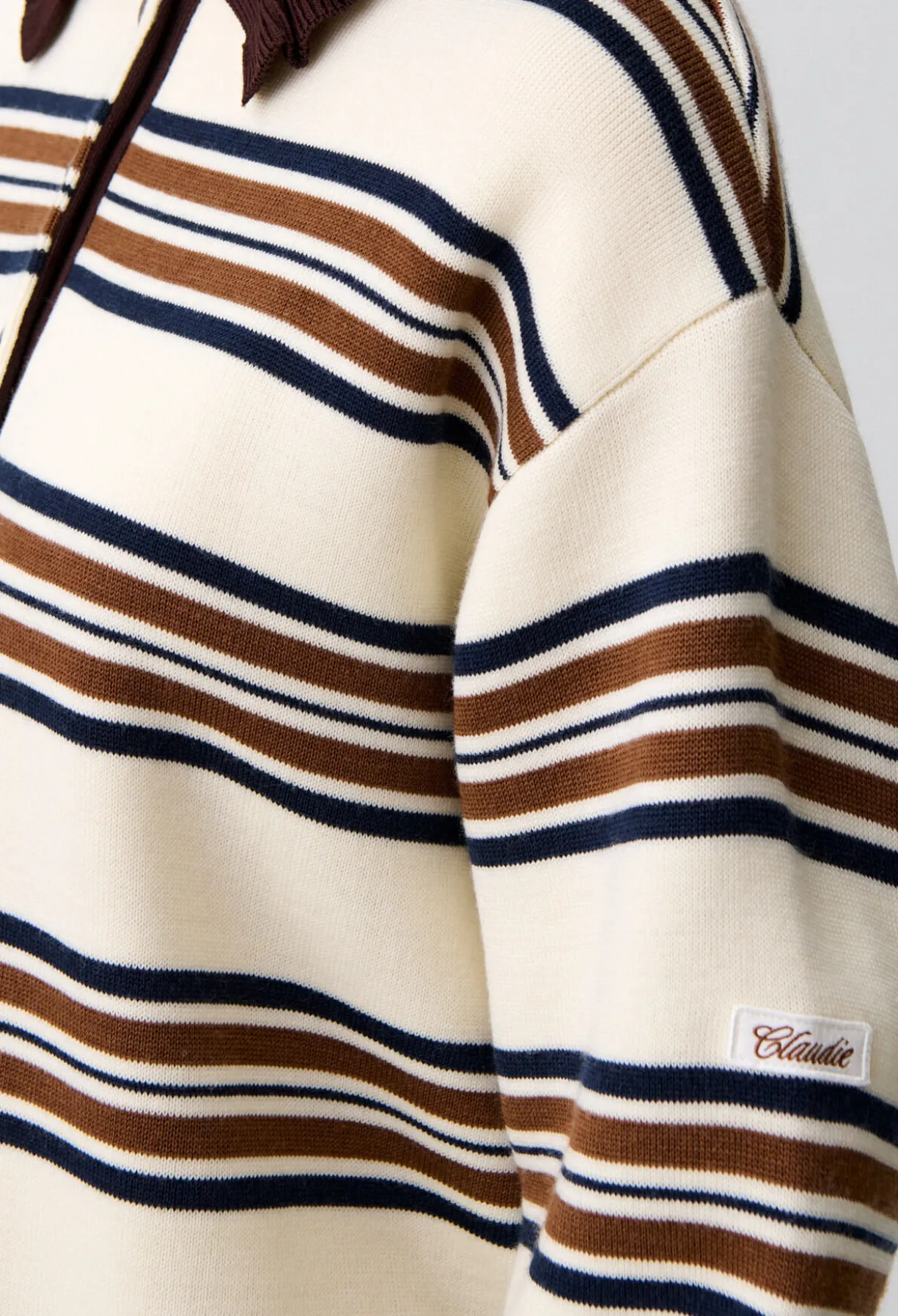 Pull polo large rayé