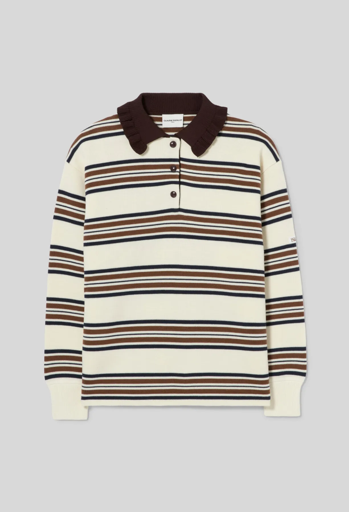 Pull polo large rayé