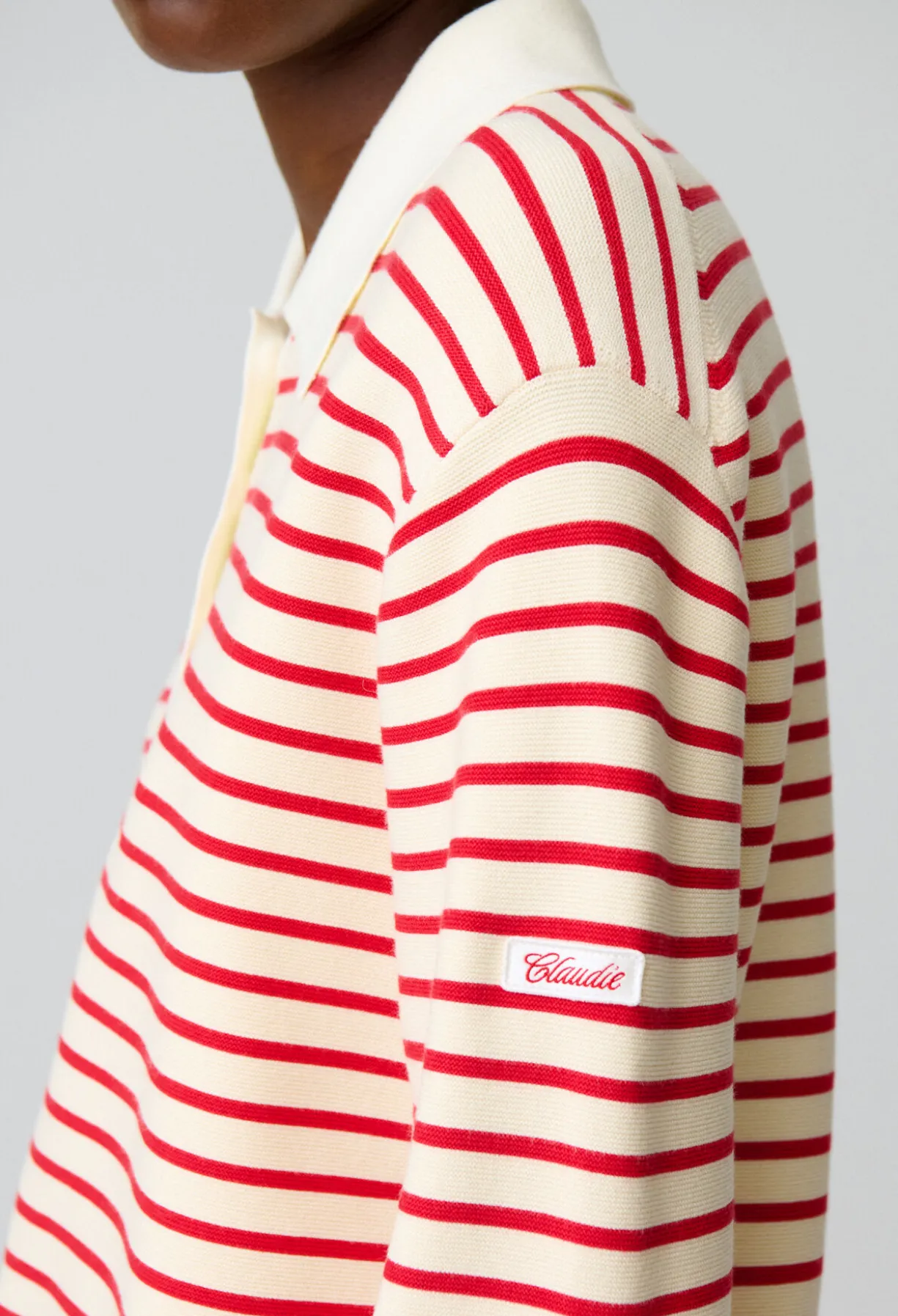 Pull rayé col polo