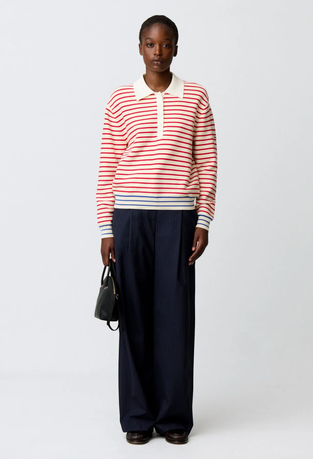 Pull rayé col polo