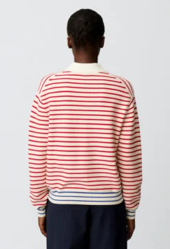 Pull rayé col polo