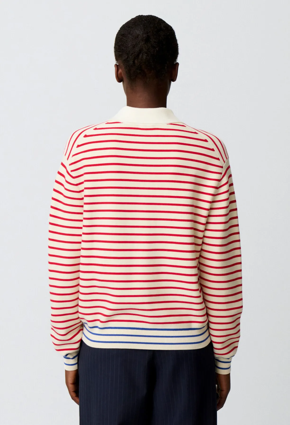 Pull rayé col polo