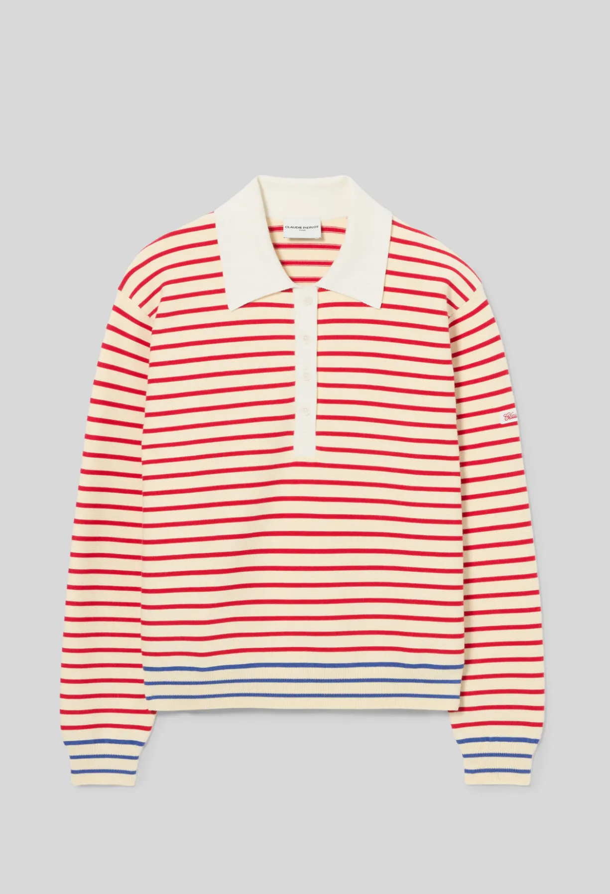 Pull rayé col polo
