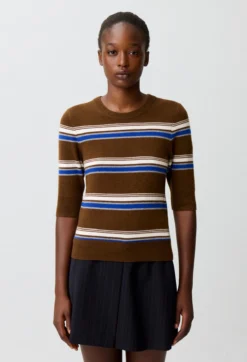 Pull rayé col rond