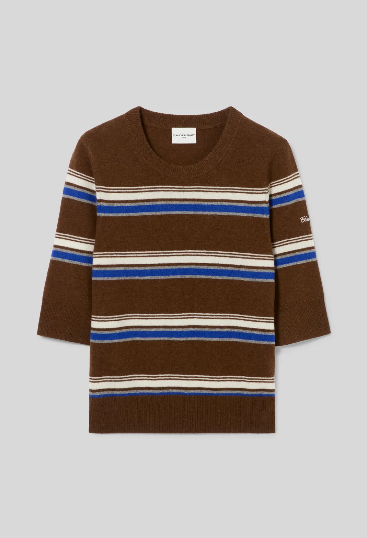 Pull rayé col rond