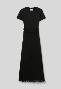 Robe bi-matière plissée