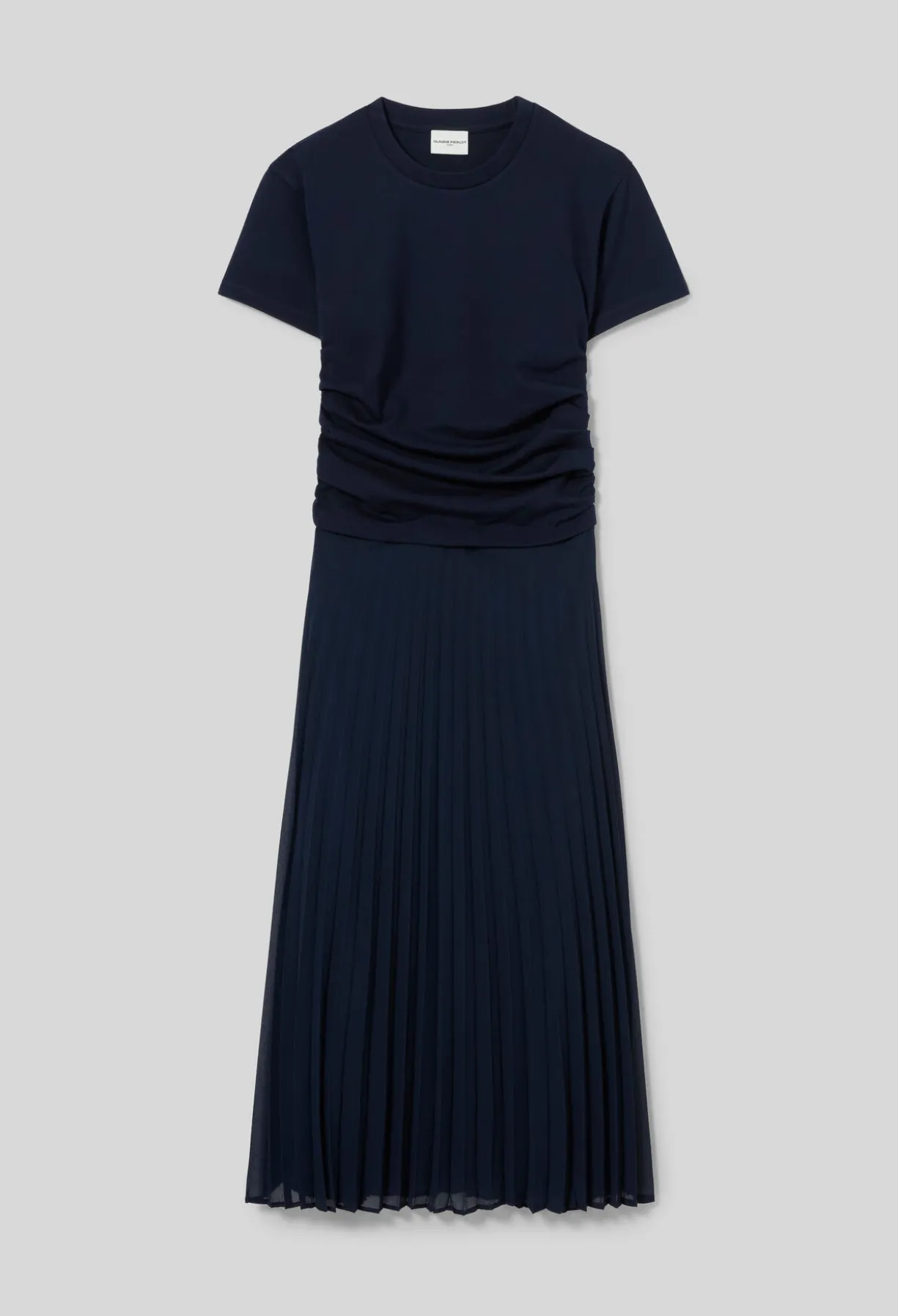 Robe bi-matière trompe-l'œil