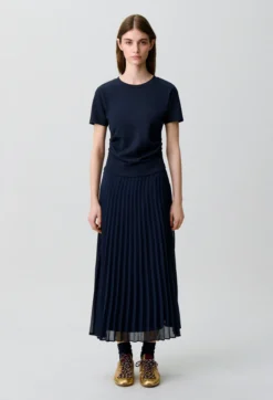 Robe bi-matière trompe-l'œil