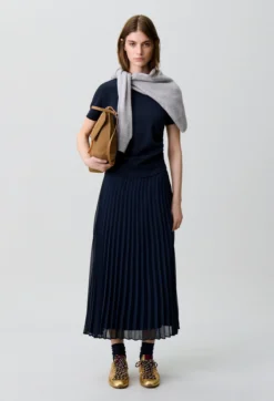 Robe bi-matière trompe-l'œil