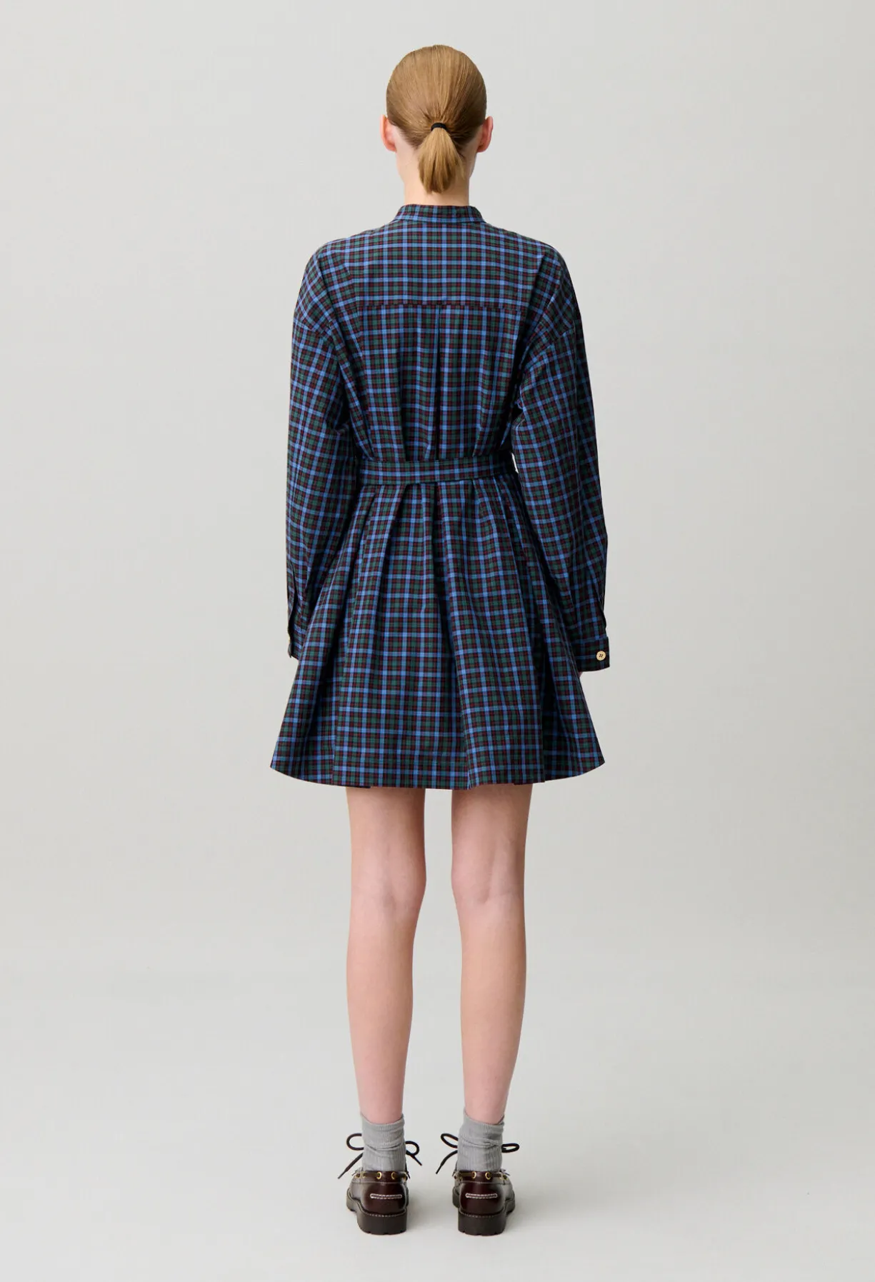Robe chemise coton carreaux