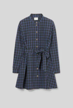 Robe chemise coton carreaux