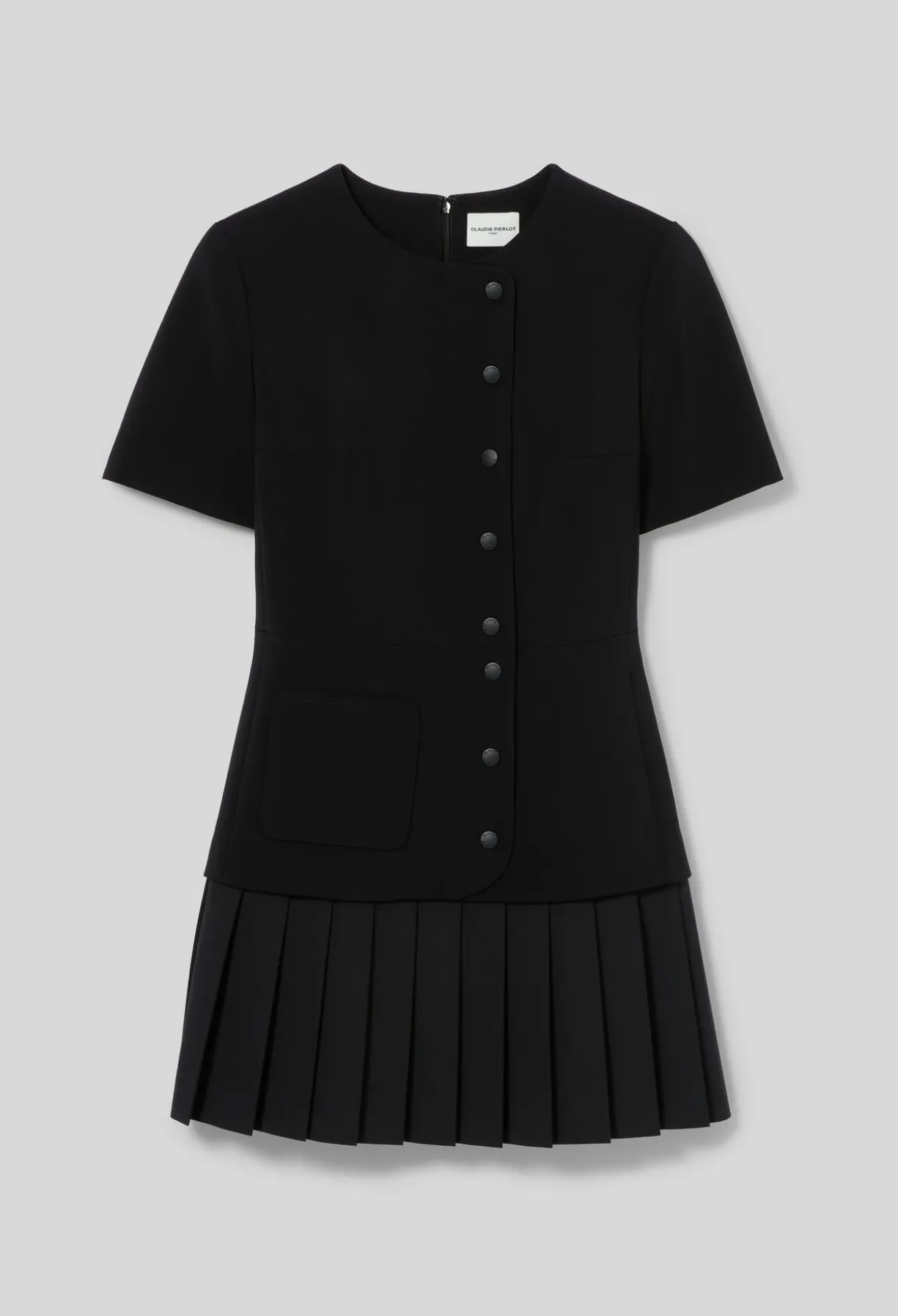 Robe courte bas plissé effet basque