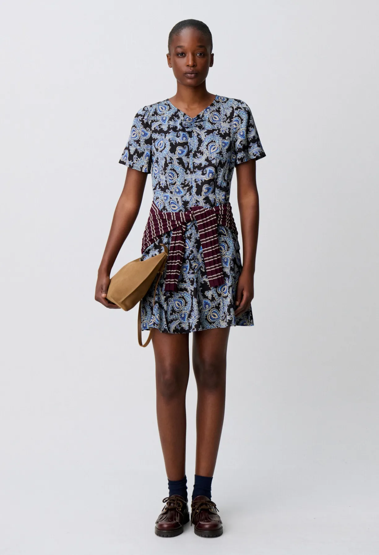 Robe courte fluide imprimée