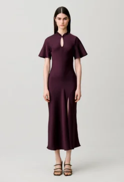 Robe fluide col victorien