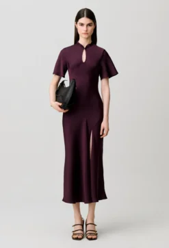 Robe fluide col victorien