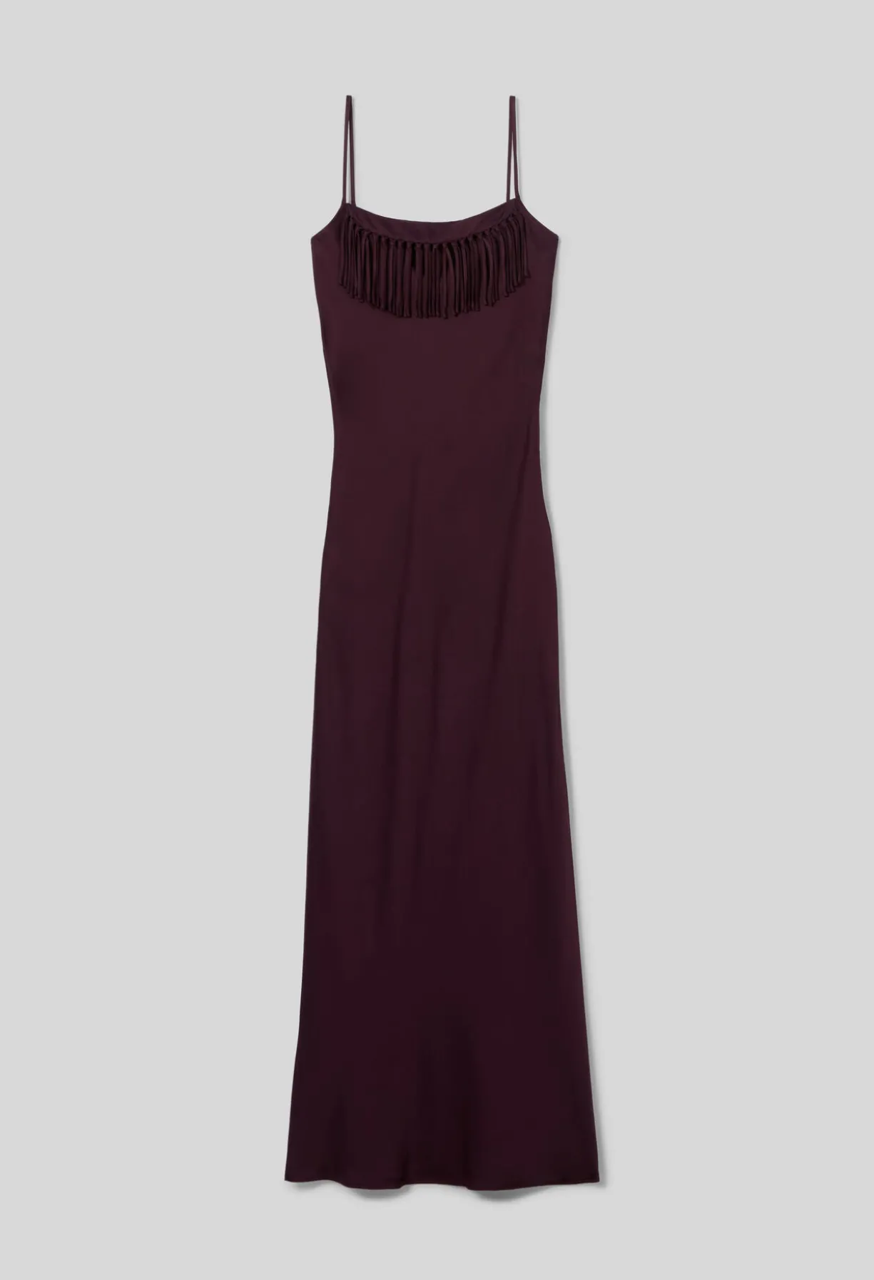 Robe fluide satinée franges