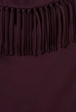 Robe fluide satinée franges