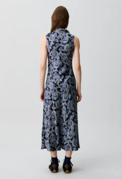 Robe fluide satinée imprimée