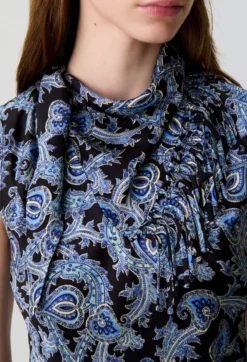 Robe fluide satinée imprimée