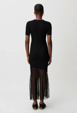 Robe maille longue évasée