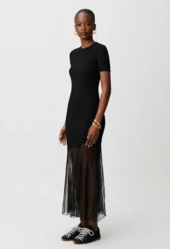 Robe maille longue évasée