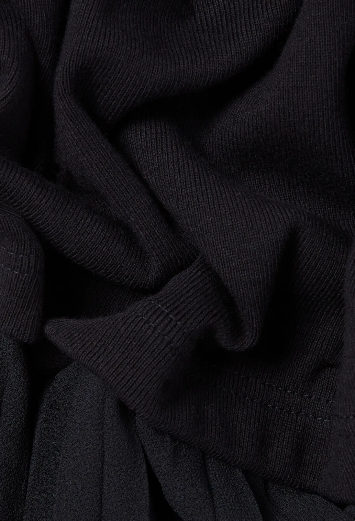 Robe midi bi-matière noire et marine