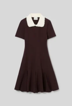Robe patineuse maille col chemise
