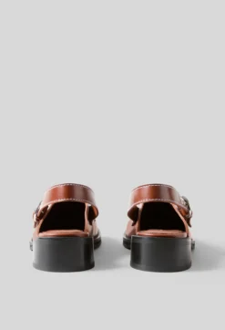 Sabots cuir lisse surpiqués