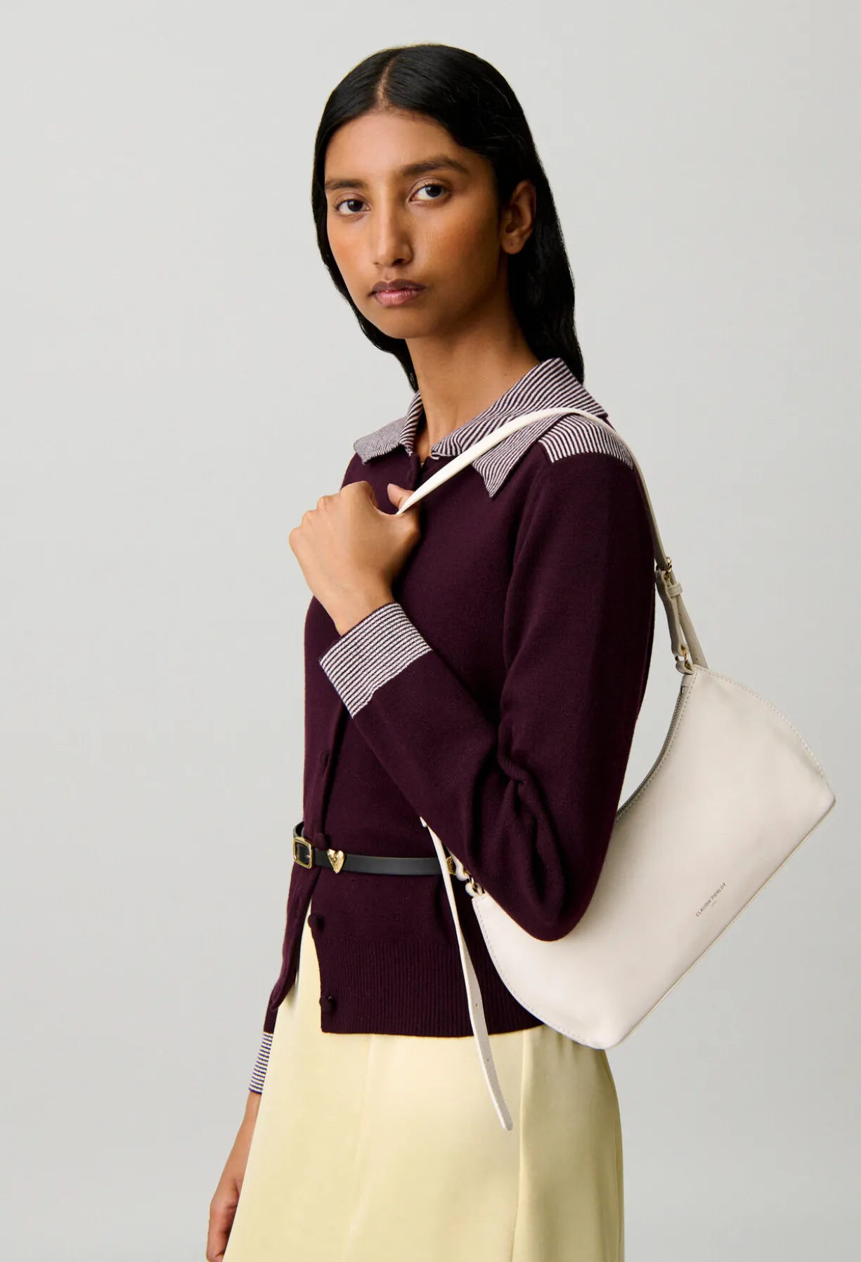Sac Azur cuir lisse écru