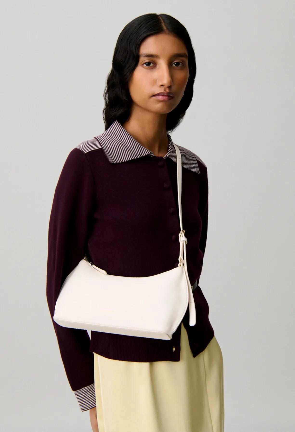 Sac Azur cuir lisse écru