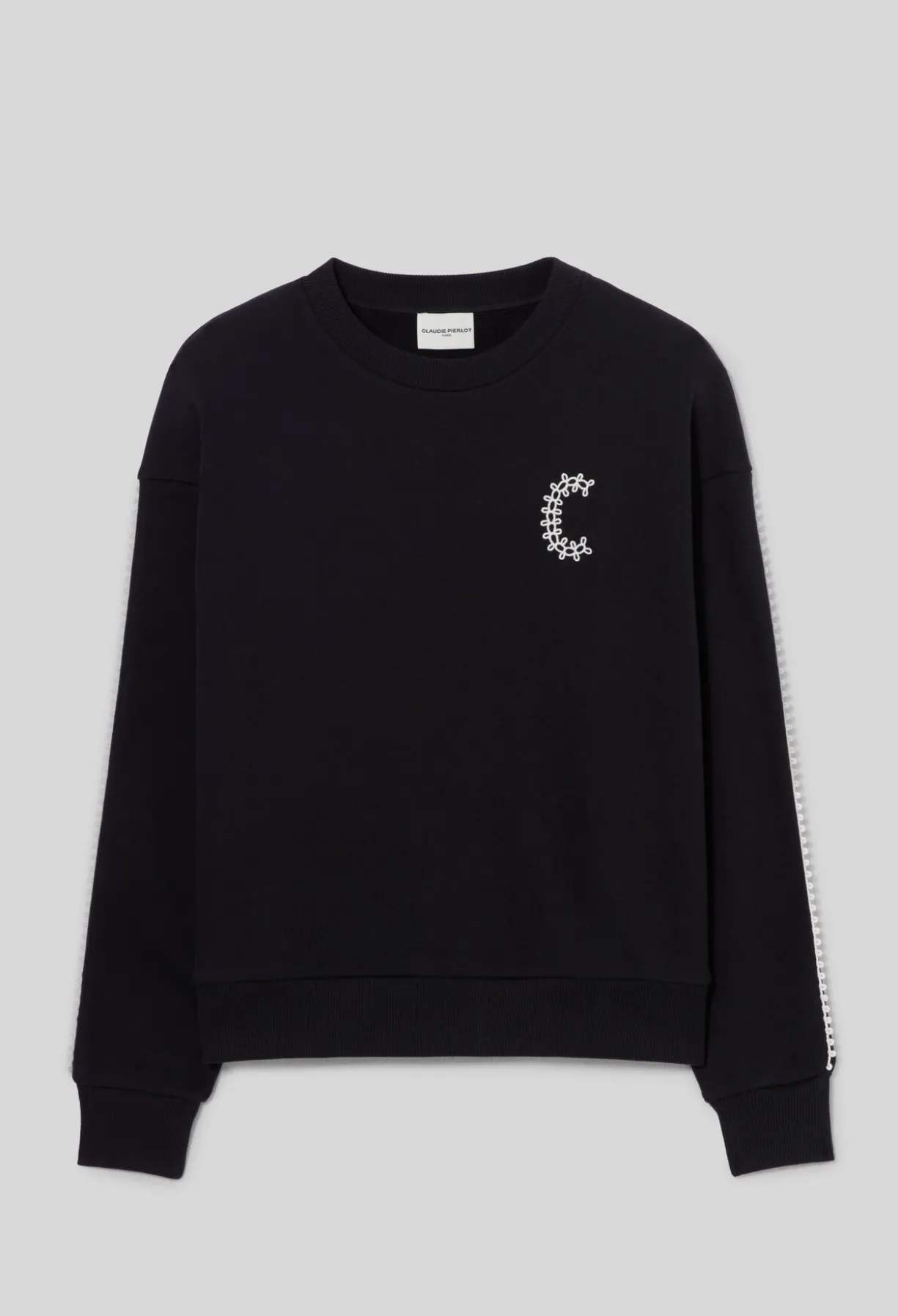 Sweatshirt coton organique broderie C