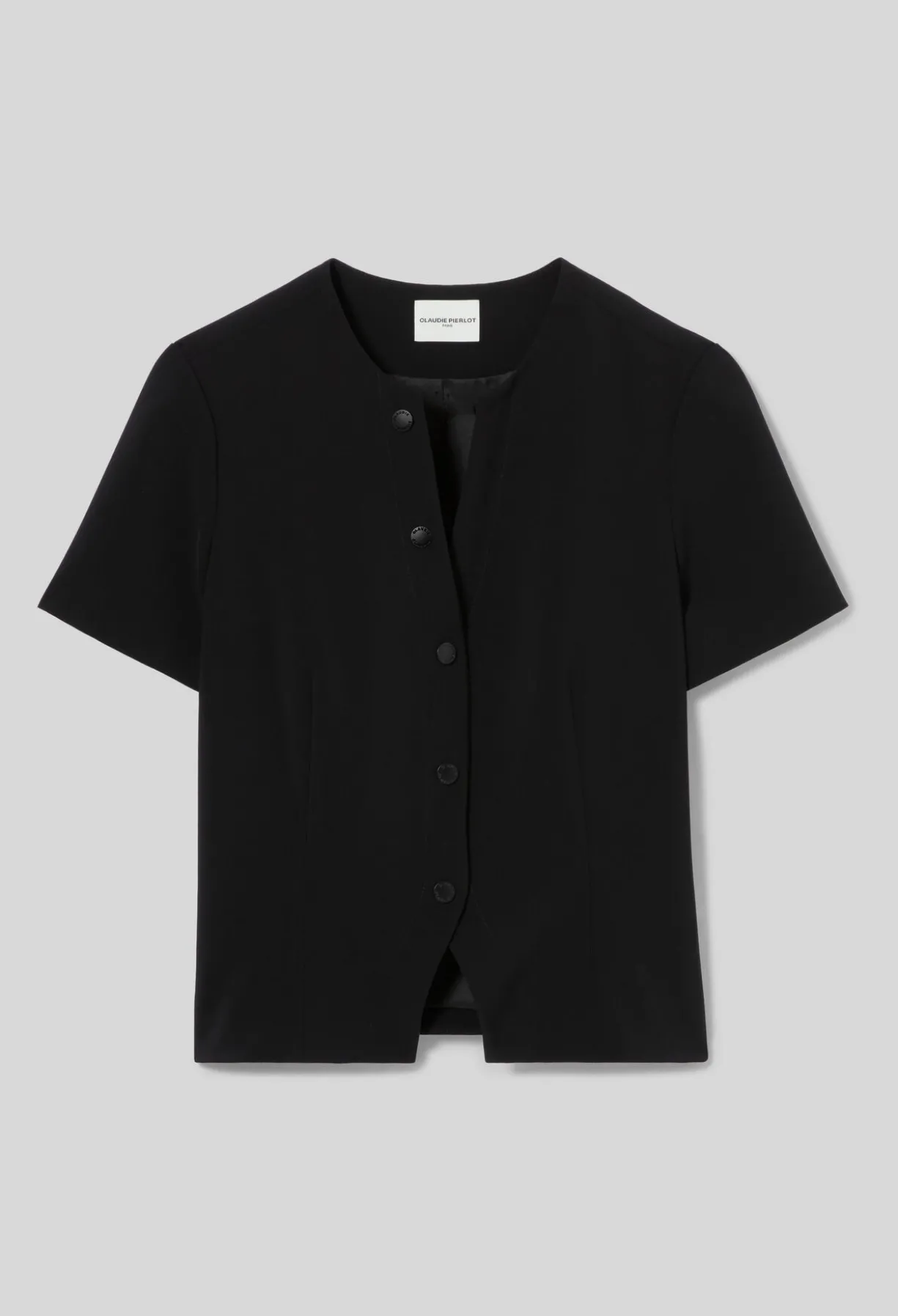 Top cintré col V boutonné