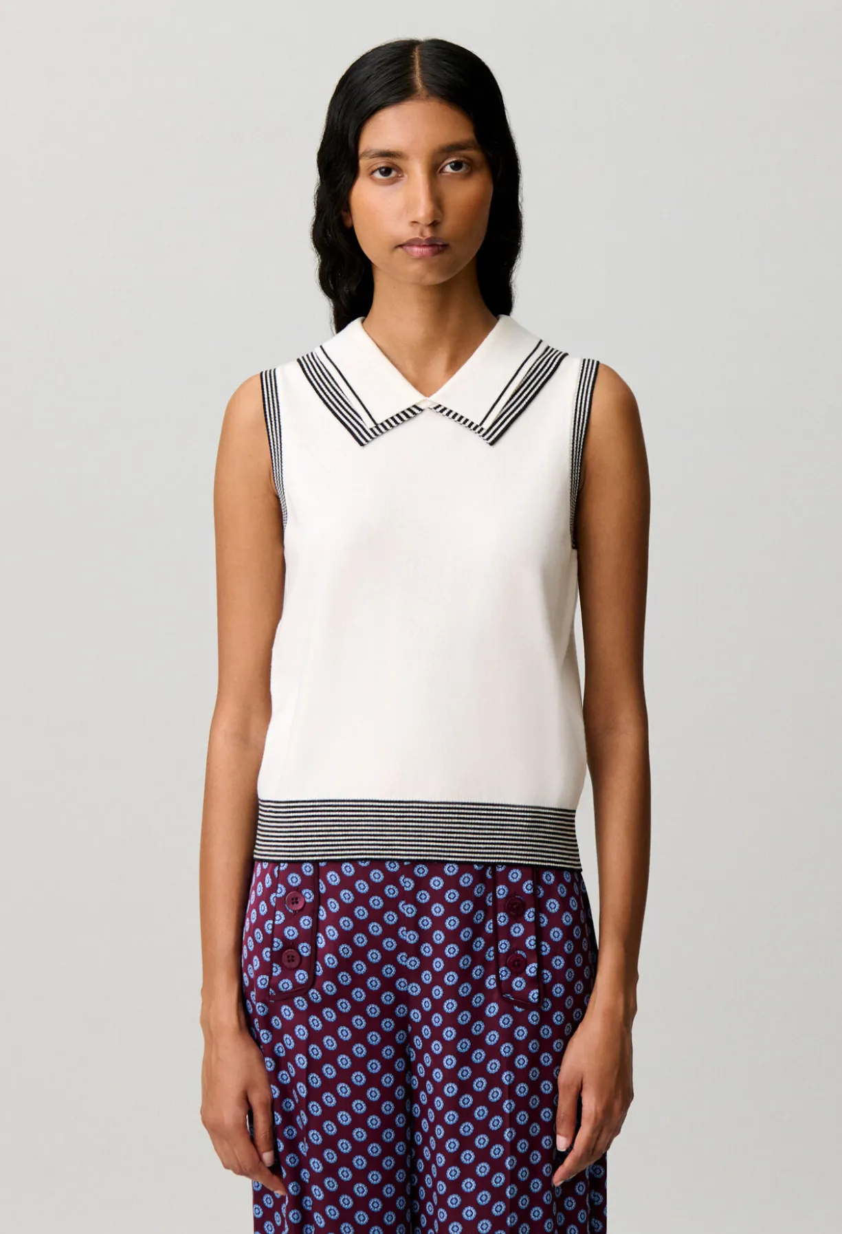 Top maille rayé